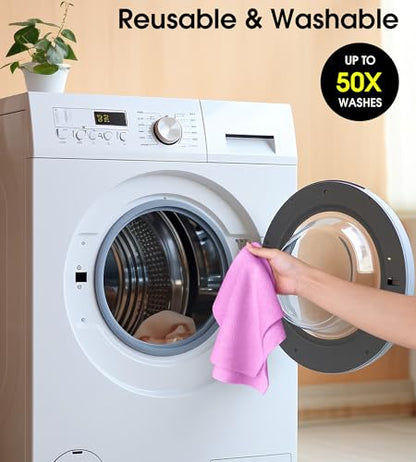 KitchLife Microfiber Cleaning Cloth Roll - Tear-Away Reusable Microfiber Paper Towels, Lint-Free, Washable, 20 Sheets for Kitchen, Car, Dishes, and Sensitive Surfaces (Light Purple) - color: Light Purple