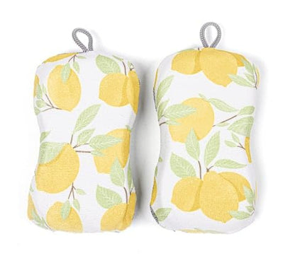 MÜkitchen Premium Microfiber Sponge Set for Dishes and Cleaning, 2 Pack, Printed (Lemon Tree) - color: Lemon Tree