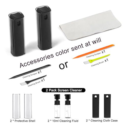walrfid 2 Pack Screen Cleaner Spray and Wipe for Laptop Monitor and Car Screens, Phone Touchscreen Mist Cleaning Kit for Cellphone, Tablet, PC, Computer, LCD, MacBook, iPhone, iPad, Mac Pro - Black - color: Black, Black