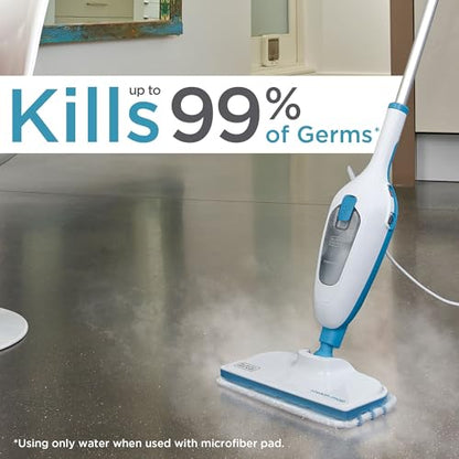 BLACK+DECKER Steam Mop, White (HSM13E1) - color: White