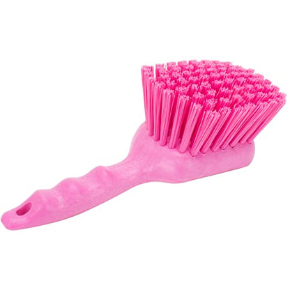 SPARTA 40541EC26 Plastic Scrub Brush, Utility Brush, Kitchen Brush With Hanging Hole For Cleaning, 8 Inches, Pink - color: Pink