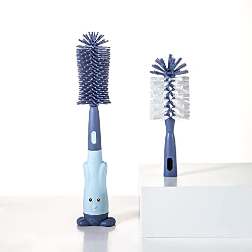 Chemimoso Multifunctional Cleaning Brush, Baby Bottle Brush, Bottle Brush Cleaner Set, Dark Blue, Silicone and Nylon Brush - color: Dark Blue 1