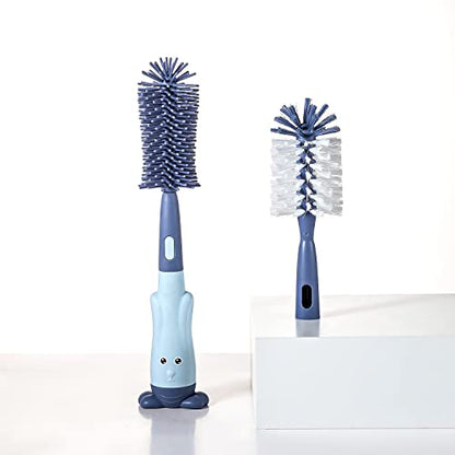 Chemimoso Multifunctional Cleaning Brush, Baby Bottle Brush, Bottle Brush Cleaner Set, Dark Blue, Silicone and Nylon Brush - color: Dark Blue 1