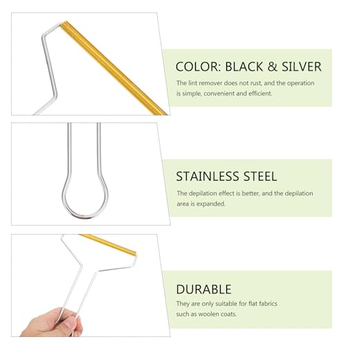 BETOOKY Pet Hair Remover Lint Shaver 2pcs Stainless Steel Manual Hairball Cleaner for Clothes Carpet Furniture Portable Pet Coat Cleaning Tool