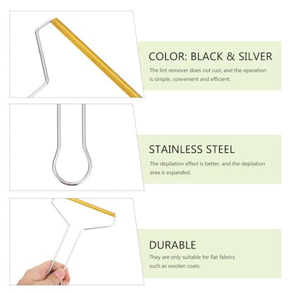 BETOOKY Pet Hair Remover Lint Shaver 2pcs Stainless Steel Manual Hairball Cleaner for Clothes Carpet Furniture Portable Pet Coat Cleaning Tool