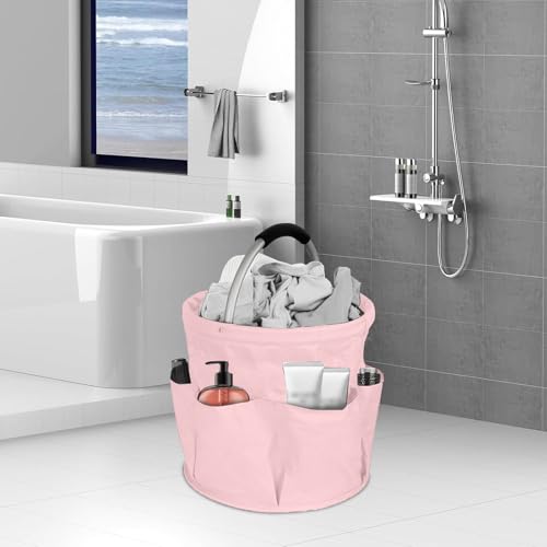 Professional Cleaning Caddy Organizer - 11" Wearable Cleaning Supply Bag with Adjustable Shoulder Strap & Handle - Housekeeper Essentials Organizer for Detailing Tools & Supplies (Pink) - color: Pink