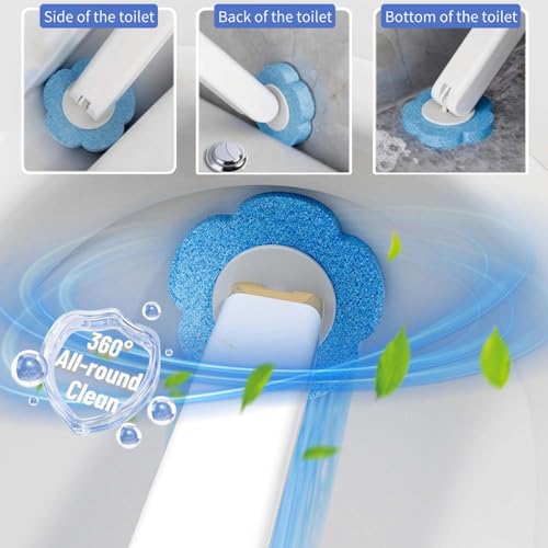 Disposable Toilet Brush,Toilet Bowl Brush with Holder,36 Refills Toilet Bowl Cleaner,Toilet Cleaning Supplies,Wall Mounted Toilet Wand Brush Kit for Cleaning and Bathroom Maintenance - color: White
