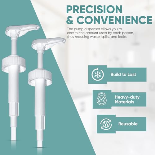 Gallon Pump Dispenser - for Plastic or Glass Bottles – Heavy-Duty Leak Proof for Commercial and Household Use - Plastic Pump for 1 Gallon Jug – Non-BPA Plastic (Pack of 4) - size: Pack of 4