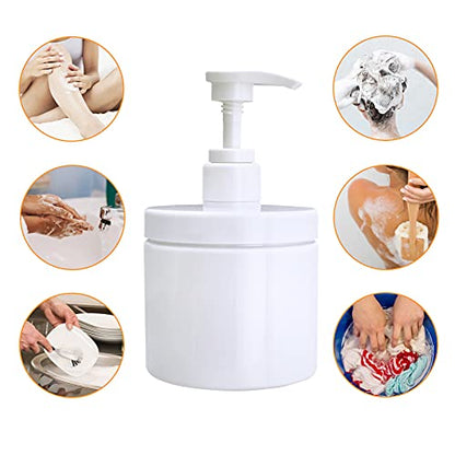 Cosywell Pump Bottle Dispenser Plastic Pump Bottles Refillable Bottles Wide Mouth Jar Style Empty Pump Bottles Bathroom Shower Containers for Lotion Shampoo Conditioner (White, 2X 500ml) - color: White, size: 2x 500ml