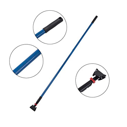 Matthew Cleaning Commercial Quick-Change Dust Mop Handle with Clip-on Metal Gripper for Heavy Duty Mop Head Replacement Holder, Fiberglass Handle 60 inch 6packs-Blue - color: Fiberglass - Blue