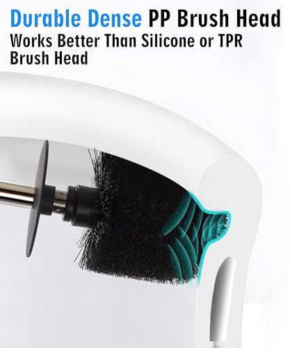 Ceramic Toilet Brush & Holder Set - Freestanding Deep-Cleaning Toilet Bowl Cleaner Brush, Stainless Steel Handle, Small & Sturdy for Storage, Easy to Clean, Non-Scratching - color: Sand