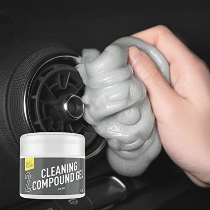 CLICK CLEAN Cleaning Gel for Car, 7oz Car Detailing Tools, Cleaning Putty Gel, Car Interior Cleaner Universal Dust Cleaner for Keyboard, Laptop, Air Vents - color: Gray