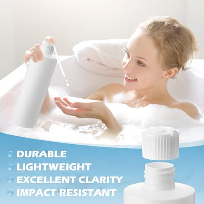 6 Pack 16 oz Plastic Shampoo Bottles with 6 Caps in 2 Styles Squeeze Refillable Lotion Body Wash Storage Empty Bottles for Liquids, Conditioner, Body Soap