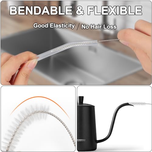 Ixiaoyoo Straw Cleaner Brush Set, 12-Piece 11.8 Inch Long Botthle Cleaning Brush, Nylon Tube Brush Kit for Straws on Tumbler, Water Bottle, Sippy Cup and Pipes, Tubes or Tea Pot Spout - color: 11.8 Inch White Cleaning Brushes