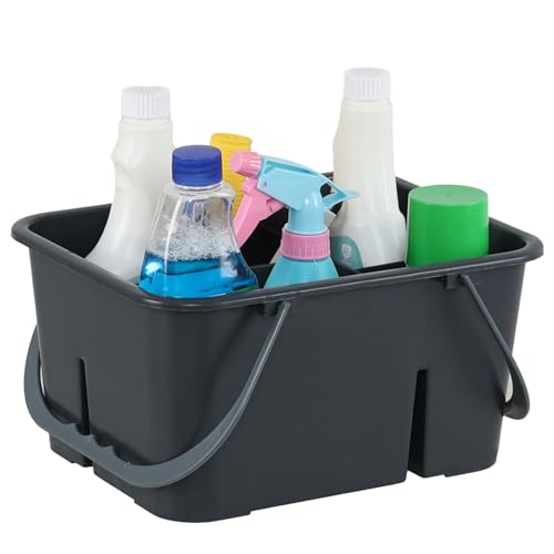 Plastic Cleaning Caddy with Handle, Portable Storage Caddy, Gray, F