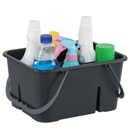 Plastic Cleaning Caddy with Handle, Portable Storage Caddy, Gray, F