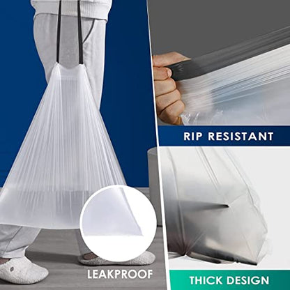 1.3 Gallon 100 Counts (fit 1.3-1.5 Gal) Mini Drawstring Trash Bags Garbage Bags, 4-5L Small Plastic Trash Can Liner fit 1,1.2-1.5 Gal Waste Basket for Home Office Kitchen Bathroom, White - style: 100-1.3 Gallon-White