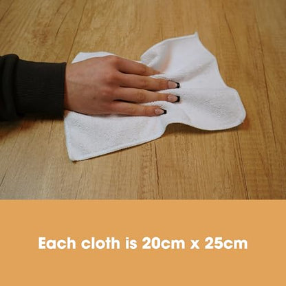 Furniture Clinic Pack of 4 Microfiber Cloths – Lint Free - White Cleaning Cloths - Reusable and Washable - color: White, size: 4 Pack (White)