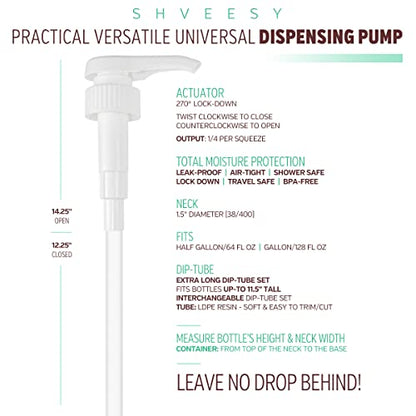 Gallon Pump Dispenser - for Plastic or Glass Bottles – Heavy-Duty Leak Proof for Commercial and Household Use - Plastic Pump for 1 Gallon Jug – Non-BPA Plastic (Pack of 4) - size: Pack of 4