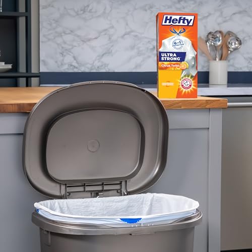 Hefty Ultra Strong Trash Bags 13 Gallon | Tall Kitchen | Drawstring Closure | Odor Control | Citrus Scent | 40 Bags, Pack of 6 - size: 40 Count (Pack of 6), style: Citrus Twist