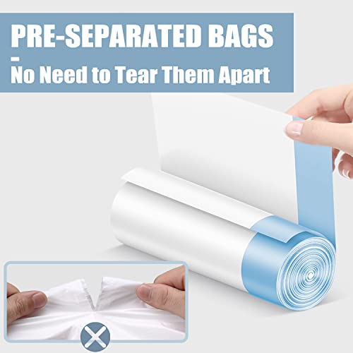 Small Trash Bags 4 Gallon - Drawstring 4 Gallon Trash Bag, Tear-Free 4 Gal Small Garbage Bags, Separated Unscented White Small Trash Bags Bathroom Trash Bags, 57 Count - size: 4 Gallon - 57 Count