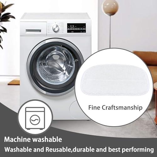 Reusable Steam Mop Pads Set, 6 Pack Steam Mop Pads & 2 Universal Microfiber Cloths, Compatible with KGHKGH, Sprobil, Rvwsx Steam Mops or Cleaners, Washable Replacement Pads for Floor Cleaning - color: white