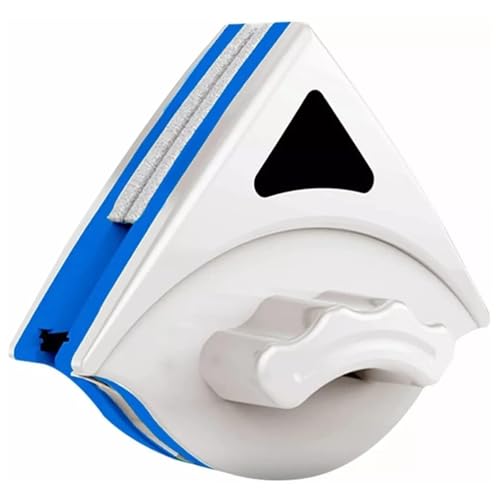 Double Sided Window Cleaner with ABS Plastic Shell Rubber Magnetic Glass Wiper Adjustable Magnetic Washing Brush Equipment for Home High Rise Window(Blue)（No Washer Fluid）