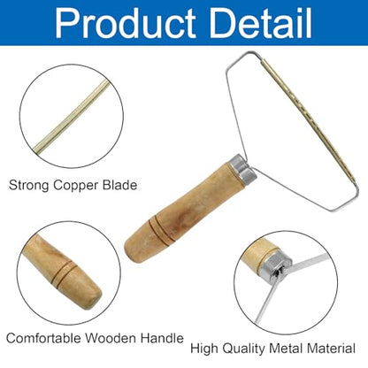 1-Pack Carpet Pet Hair Remover Tool, Portable Fur Rake Lint Scraper with Wooden Handle for Carpet Rugs Mats Couch Sofas