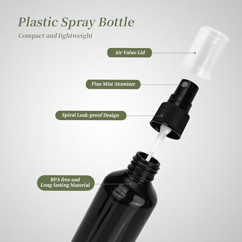 36 Pack Small Spray Bottles 4 oz Black Plastic Spray Bottles Fine Mist Spray Empty Bottle Refillable 4 Ounce Sprayer Bottles Bulk for Travel, Essential Oils, Hair - color: Black