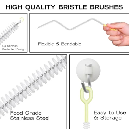Straw Clean Brush Extra Long Straw Tube Brushes for Cleaning, Reusable Drinking Straw Cleaner Brush Set, Glass Pipe Cleaning Brush (12 inch) - size: 12 Inch