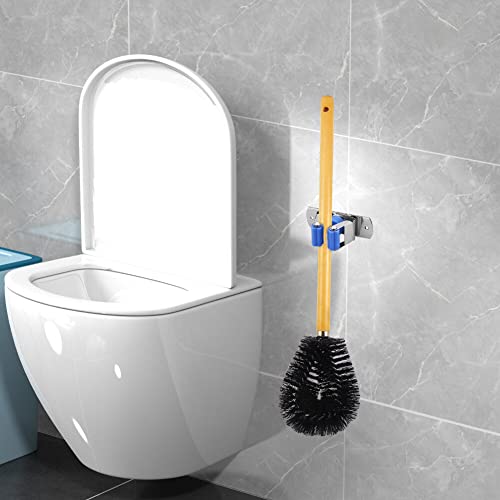 5PCS Broom Holder Wall Mount Mop Holder Wall-Mounted Stainless Steel Broom Hanger Garden Tool Rack Garage Storage Organizer for Kitchen Home Bathroom (Orange)