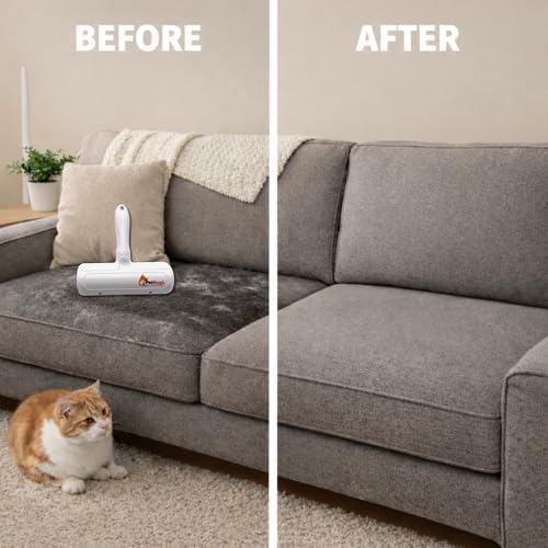 Reusable Pet Hair Remover Roller for Couch & Furniture – Self Cleaning Lint Roller for Dog & Cat Hair, Washable Pet Hair Cleaner for Carpet, Sofa & Bedding