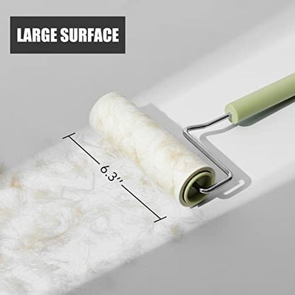 Extra Sticky Large Surface Lint Roller, 6.3'' Giant Lint Roller for Pet Hair, Long Handle Lint Remover for Clothes, Furniture, Dog & Cat Hair Remover (1 Roller + 270 Sheets) - size: 1 Roller + 270 Sheets