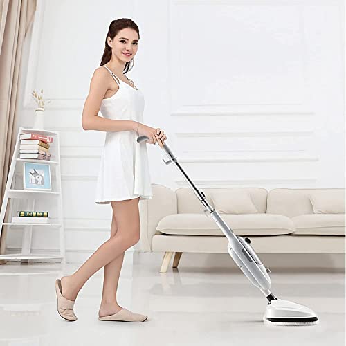 Steam Mop, 20Ft Long Power Cord, Advanced Steam Control, Two-in-One Handheld Design, Child & Pet Safe Floor Cleaner for Hardwood Floor, Tile, Laminate, Carpet, Marble (White)