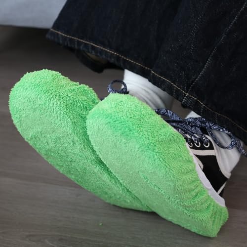 2-in-1 Mop Head Replacement Rag Towel Reusable Microfiber Household Wet and Dry Cleaning Cloths Shoe Cover Rags,22x9cm (Green,1pcs) - color: Green,1pcs
