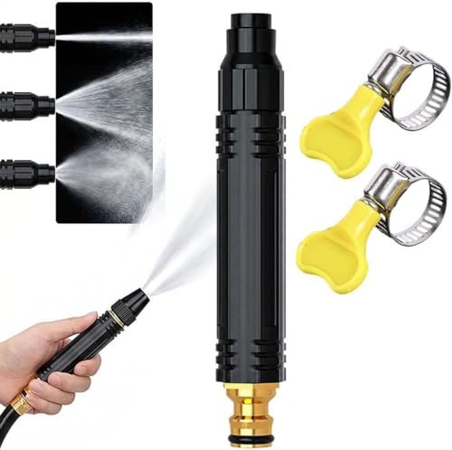 2026 High Pressure Car Wash Nozzle, Adjustable Jet Spray Nozzle for Garden Hose, Heavy Duty Metal Water Hose Nozzle with Quick Connector, Clamps for Car Washing, Patio Cleaning, Watering Plants