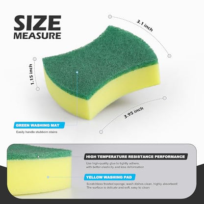 Kitchen Cleaning Sponges,96 Pack Eco Non-Scratch for Dish,Scrub Sponges. - size: 96 pack