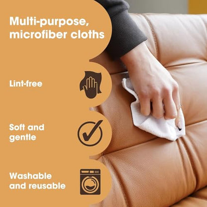 Furniture Clinic Pack of 10 Microfiber Cloths – Lint Free - White Cleaning Cloths - Reusable and Washable - color: White, size: 10 Pack (White)