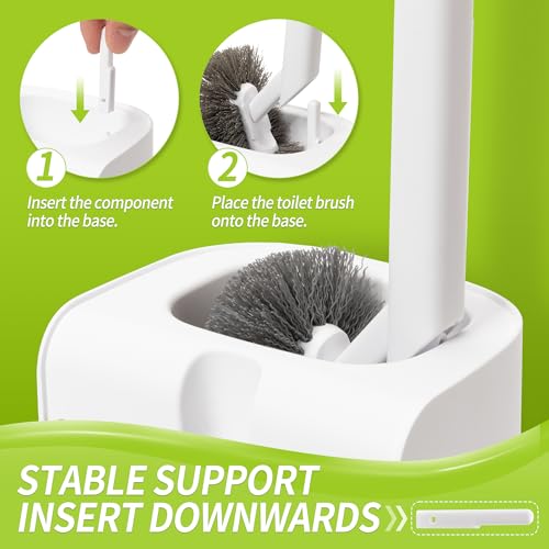 IVYROLL Toilet Brush and Plunger Set Hidden, S-Shaped Toilet Brush Plunger Combo 2 Pack, Perfect for Homes, Apartments & Bathrooms - color: Gray