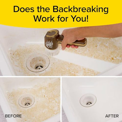 Horsepower Scrubber Gold Edition, Longer Battery Life, Electric Power, Rechargeable, Spins 350 RPM, Waterproof, 5 Brush Heads, AS SEEN ON TV, Cleans Dirt & Grime: Bathrooms, Kitchen, Indoors/Outdoors - style: Extra Battery Life