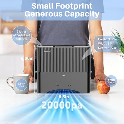 Keenhot Touchless Vacuum Automatic Dustpan - 20Kpa Suction Ultra Fast & Powerful Hair Vacuum for Sweeping Salons Pet Hair Food Dirt Home Kitchen, Compact Space-Saving Electric Canister Vacuum Cleaner - color: Black
