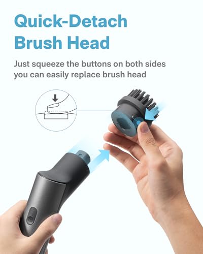 HOTO 3 Pcs Replacement Pads for Cordless Spin Scrubber, Suitable for HOTO Electric Scrubber with Long Handle Only, Power Cleaning Brushes for Bathroom Floor Tile