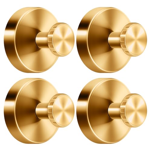 Suction Cup Hooks 4 Pack, No Drill Waterproof Shower Hooks for Bathroom, Strong Hold Removable Towel Hooks for Kitchen wall,Tile, Glass, Window, Mirror & Door (Gold) - color: Gold