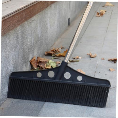 Wide Outdoor Broom Heavy Duty Stainless Steel Scrub Brush with Long Handle for Efficient Sweeping Gardens Patios and Garages Detachable Design for Versatile Cleaning
