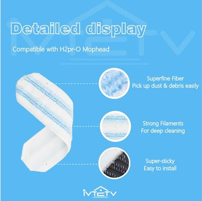 5-Pack Replacement Mop Pads for O-Cedar H2prO/ Vileda H2prO Flat Mop System | Washable Reusable Microfiber Pads - size: 5 pack pads