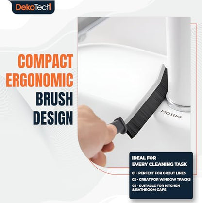 3-Pack Heavy-Duty Crevice Brushes – Hard Bristle Scrub Brushes for Grout, Gaps, Tile, and Tight Spaces (Black)
