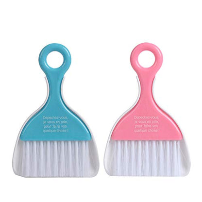 2 Pcs Mini Dustpan Set Brush for Table Whisk Brooms Small Dustpan Broom Set Mini Dust Pans with Brush Tiny Cleaning Table Sweep - size: 2 Set