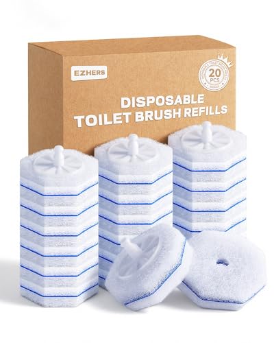20 Count Toilet Wand Refills for Clorox, 5X Cleaning Power Toilet Bowl Cleaners & High-Density Disposable Toilet Scrubber Refill - No Falling Apart, Instant Foam for Bathroom Cleaning - size: 1 Count (Pack of 20)