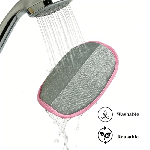 Pet Hair Remover Glove, 2 Pack Electrostatic Remover Gloves for Dogs and Cats, Reusable Wash Mitt for Furniture, Car Seats, Clothes, and Laundry, (Pink)