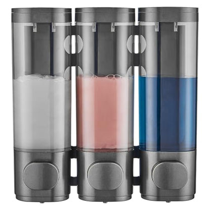 Shampoo and Conditioner Dispenser 3 Chamber No Drill,Shower Soap Pump Dispenser Wall Mounted,Body Wash Dispenser,Shower Gel Shampoo Holder for Bathroom Accessories, (Gun 3) - color: Gun 3